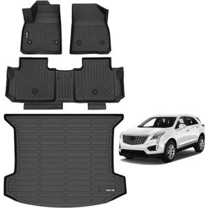 AIPOIL Floor Mats & Cargo Liner Set for Cadillac XT5 2017-2024 2025All Weather Protection Anti-Slip Automotive Floor LinersFull Set Automobile mats Accessories, Black