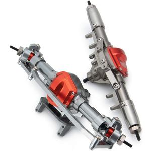 CNC Aluminum Front & Rear Axle Set for 1/10 SCX10 RC Crawler Axial Heavy Duty Version (Titanium)