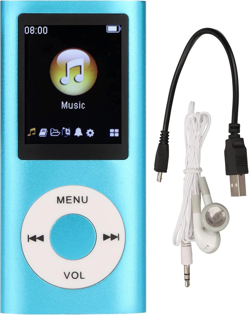MP3 Player, with 64GB Memory Capacity, 8 Hour Battery Life Portable Music Player, Supports MP3, WMA, FLAC, APE (Blue)