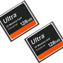 CF Card High Speed Ultra 128MB CF Memory Card Industrial Grade for DSLR Camera Card 128MB (2PACK) Designed for Photographers