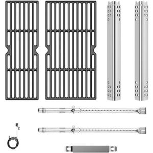 SafBbcue 463625217 Parts Kit Replacement for Charbroil 463673519 463625219 463673517 463673017 463376017P1 Heat Plates G470-0004-W1 Cooking Grates G470-0003-W1 (18" x 15 13/16" for 2 burner)
