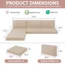 MuaMelop 14-Piece Patio Furniture Cushions Set, Replacement Outdoor Cushions for 6-Seat Patio Sectional, Waterproof & Fade Resistant Deep Seat Cushion for Outdoor Sofa, Beige