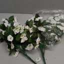 florisso ArtificialFlowers for Outdoor Decor, 2 Pcs Fake Silk White Morning Glory Long Vines UV Resistant Look Real for Home Porch Patio Balcony Planter Decoration