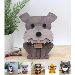 Wooden Eyeglass Holder Display Stand Creative Cute Animal Glasses Holder Dog Giraffe Handmade Creative Sunglasses Display for Desktop Accessory, Home Office Decor, Birthday and Christmas Gift (Dog)