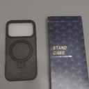 Magnetic for iPhone 17 Pro Case with Ring Stand, [10 FT Drop Protection] [Velvety Touch] Slim Translucent Matte Back Shockproof Phone Case for iPhone 17 Pro 6.3'', Space Black