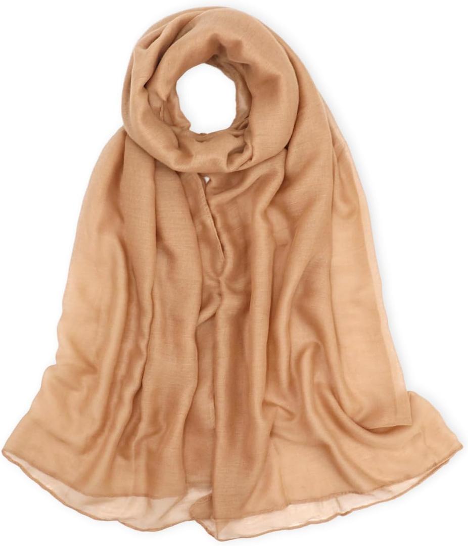 vimate Lightweight Cotton Scarf for Women Fashion Head Cover Hijab Voile Scarf Shawl Wrap (Style 60-khika)