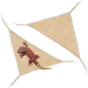 Grevosea 2Pcs Bearded Dragon Lizard Hammock, Breathable Mesh Reptile Lounger Reptile Hammock for Lizard Axolotls Anoles Geckos Snakes Chameleon Black