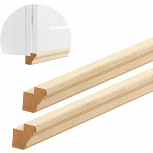 DoubleFill 2 Pack 47" Kitchen Cabinet Light Rail Molding 1-3/8" Wide x 1-3/8" Trim Wood Unfinished Kitchen Cabinet Molding for DIY Cabinetry, Yellow Poplar, 94" Total