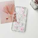 2 x Lovmooful Compatible for iPhone 11 Case Cute Clear Flower Floral Leaf with Aesthetic Design for Girls Women Soft TPU Shockproof More Protective Girly for iPhone 11 Case-Pink Flower
