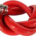 6.5MM (1/4") X 3.28FT Red High Temp Reinforced Silicone Heater Tubing Hose Radiator Coolant Straight Line(Work Pressure 145PSI/4-ply Reinforced/5MM Thick)+2 Clamp