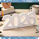 AceOrbit Graduation Decorations 2026 Table Sign Centerpieces 13" x 5.5" Wooden Class of 2026 Block Graduation Photo Booth Props for High School Seniors Night Decor College Party Supplies(White)