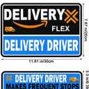 Flex Delivery Driver Car Magnet, 3PCS Frequent Stops Removable Set, Delivery Vehicle Magnet Car Door and Bumper Sign, High Reflective Waterproof Weather-Resistant