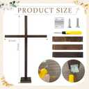 yasuwekik 74 Inch Extra Large Wood Cross for Yard Wooden Jesus Christian Wall Cross Stand Church Cross Decor He Is Risen Outdoor Cross for Easter Christmas Wedding Communion Party Decor