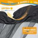 Orzbow Baby Mosquito Net with Sun Shade UPF50+ for Stroller, Universal Stroller Mosquito Netting Privacy Cover with Two-Way Zipper and Storage Bag for Car Seats, Baby Summer Travel Essentials, Black