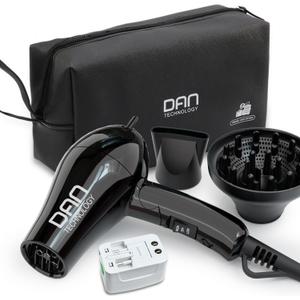 DAN Technology Auto Dual Voltage Hair Dryer,Hair Blow Dryer,Folding hairdryer for Travel,Small Blower with Multi-Function Plug Adapter,Compact Hair Dryer with Diffuser & Concentrator (Black)