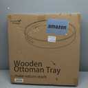 Extra Large Round Ottoman Coffee Table Tray, 22" Big Kitchen Serving Trays for Huge Ottoman Counter Giant Decorative Organizer, Huge Wood Serveware Tray with Built-in Handle for Big Job