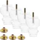 Mcredy Acrylic Cabinet Furniture Legs 3.35 Inches / 85 mm Height Couch Acrylic Feet Transparent Sofa Couch Furniture Legs, Pack of 4,Type-1