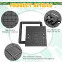 24x24 Inch Square Manhole Cover and Frame, Frp Solid Septic Tank Cover, Recessed Non-slip Design with Handle, Suitable for Sewer, Septic Tank and Yard (Black)