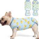 cyeollo Recovery Suit for Dogs Surgery Suit Female Spay Soft Pet Onesie Bodysuit Male Dog Neuter, Small Dogs Surgical Recovery Shirt, Yellow Duck, M (Medium (Back: 16"-18"))