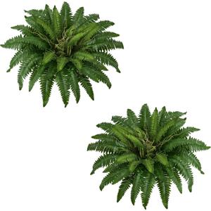 38" Artificial Boston Ferns Bush Plants, Set of 2, Large Faux Ferns Hanging Decor with 47 Fronds, Fake Vines Indoor Or Outdoors Planter for Home and Office Decor
