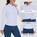 M MOTEEPI Sun Shirts UV Protection Womens Polo Shirts with 3-Botton Womens Golf Shirts Lightweight (Black)