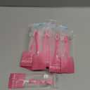 Disposable Mini Travel Toothbrush Bulk with Toothpaste 5in1 60Ct Portable Toothbrushes Set Floss Pick Tongue Scraper Cruise and Travel Essentials (Pink)