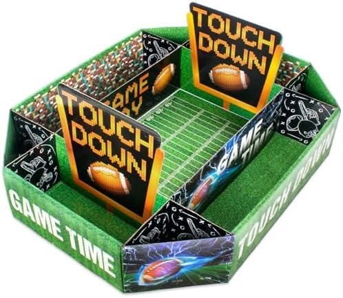 Football Party Supplies Food Tray – 25 x 20 Inch Large Snack Stadium, Serving Tray for Super Bowl Party - Football Party Decorations with Food Display for Game Day
