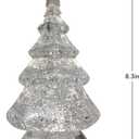 Christmas Snow Globe, Water Glitters LED Lighted Snow Globes Christmas Tree Tabletop Decor - Silver