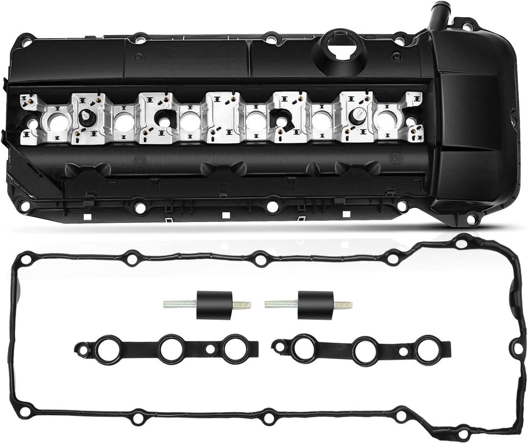 A-Premium Engine Valve Cover, with Valve Cover Gasket & Spark Plug Tube Seal, Compatible with BMW E36 E39 E46-2.5L 2.8L 3.0L - 320i 325i 330i 525i 530i 325Ci 330Ci 325xi 330xi X3 X5 Z4