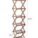 Bamboo Shoe Rack 6 Tier Foldable Shoe Rack Narrow Vertical Shoe Organizer Free Standing Shelf, Multifunctional Slim Storage for Entryway, Corner, Bedroom, Hallway, Walnut Color