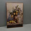 Vintage Lemon Canvas Wall Art Farmhouse Kitchen Painting Pictures Yellow Lemon Still Life Wall Decor Antique Fruit Posters Prints for Kitchen Dining Desktop Wooden Framed (24L"x16W"Framed, brown)