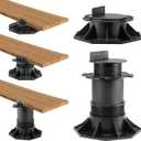 20Pack Adjustable Deck Support Pedestal, Floor Slate Support Floor Lift Deck Support Floor Raising for Floating Deck Platform Deck Floor Height Adjustment Raising from 2-3/8" to 5-1/2" Black