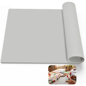Silicone Crafting Mat for Artists, 32"x24"x1.2mm Large Nonstick Art Sheet for Resin Craft, Jewelry Casting, Acrylic Painting, Clay Work, Heat Resistant Desk Protector and Placemat | Gray