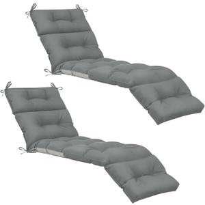 Kigley Chaise Lounge Cushions 75 x 22 x 5 Inches Soft Lounge Chair Cushion Spring/Summer Seasonal Replacement for Outdoor Indoor Home Office(Dark Gray,2 Pcs)