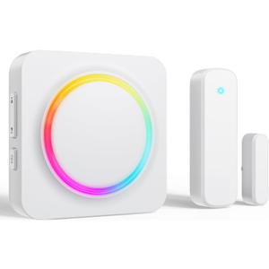 Door Chime, BITIWEND Wireless Door Open Contact Sensor Alarm with 600 FT Range, 32 Chimes and 5 Volume Levels for Business/Store/Home/Office When Entering, 1 Transmitter + 1 Plug-in Receiver (White)
