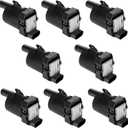 Set of 8 Round Ignition Coil Pack for V8 5.3 6.0 Chevy Silverado 1500 2500 Tahoe Suburban Express GMC Sierra Yukon XL Savana Escalade 2000 2001 2002 2003 2004 2005 2006 Coils Replaces# UF262 D585