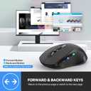 TECKNET Bluetooth Mouse, 4000DPI Wireless Mice for Laptop 2-in-1(BT 5.0/3.0+2.4Ghz) Computer Portable PC Mouse Wireless with USB Receiver for Mac (USB-A+Bluetooth, Black)