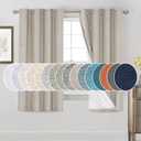 PrinceDeco Blackout Curtains 63 Inch Length Linen Texture Drapes for Bedroom Living Room Thermal Insulated with White Liner Grommet Room Darkening Curtains & Drapes (2 Panels, Cobblestone)