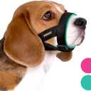 BRONZEDOG Soft Padded Dog Muzzle Adjustable Neoprene Comfort Bitting Chewing Pet Muzzles for Small Medium Large Dogs Puppy (Mint Green, Small)