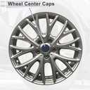 ACROPIX 4 Pcs Wheel Center Caps Hub Caps Rim Center Caps 2.42" 2.60" Wheel Caps Hubcap Center Covers Black Cover with Black Orange Label Plastic 6 Clips Black
