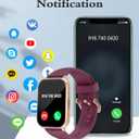 RUIMEN Smart Watches for Men Women (Answer/Make Calls, 2 Bands Included), 1.8" Smartwatch for iOS/Android Phones, Fitness Tracker Heart Rate/Sleep Monitor Digital Watch Waterproof Purple
