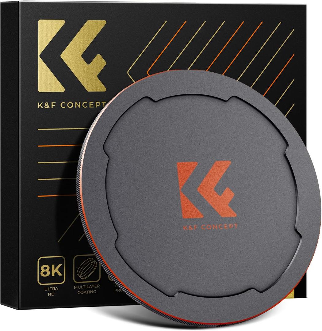 K&F Concept 82mm Thread & Magnetic 2-in-1 Lens Filter Cap Only Compatible with K&F Magnetic Swap System