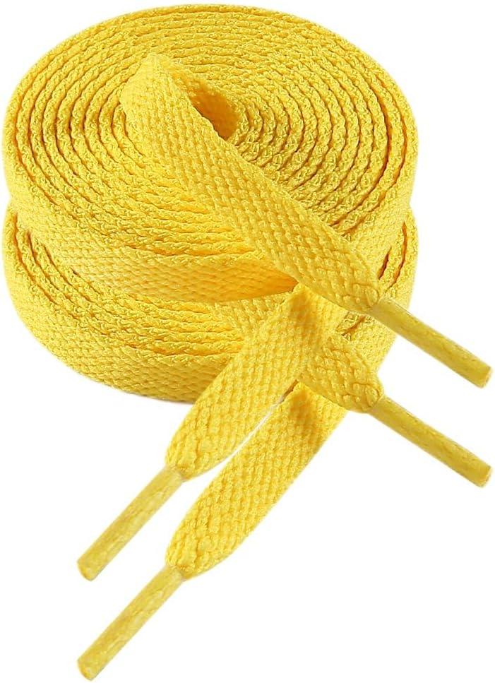 3 x VSUDO 2 Pairs Flat Shoe Laces for Sneakers, Shoe Strings/Shoelaces for Sneakers (45" ( 114 CM ), 23 Golden Yellow)