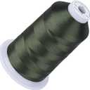 Simthread 5500Yds Embroidery Thread, 5000M High-Yardage 40WT 100% Polyester Thread  170+ Vivid Colors, High-Speed Rated  Compatible with Brother, Singer, Janome & More - Olive Green 519