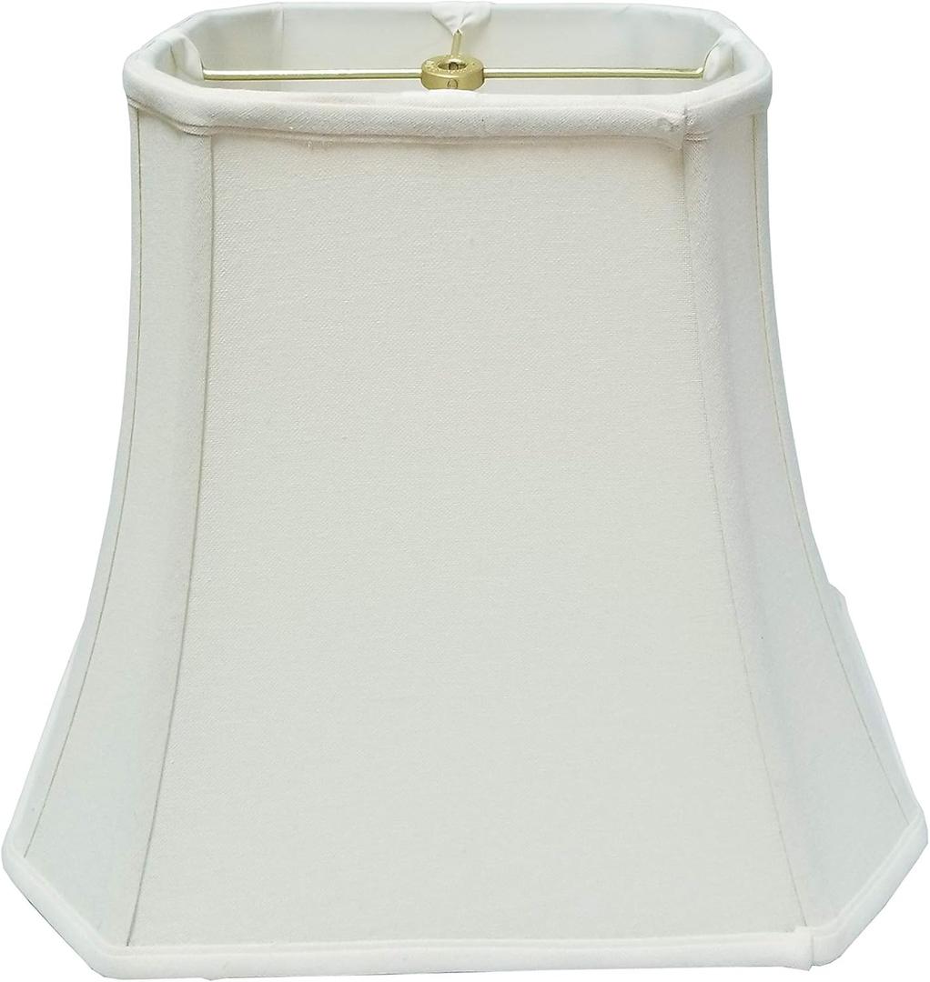 Royal Designs Rectangle Cut Corner Lamp Shade, White, (7 x 10) x (12.25 x 18) x 13.25