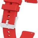 NBONAL Silicone Watch Band with Quick Release for Women Men Soft thin Strap for Replacement (18mm, Red)