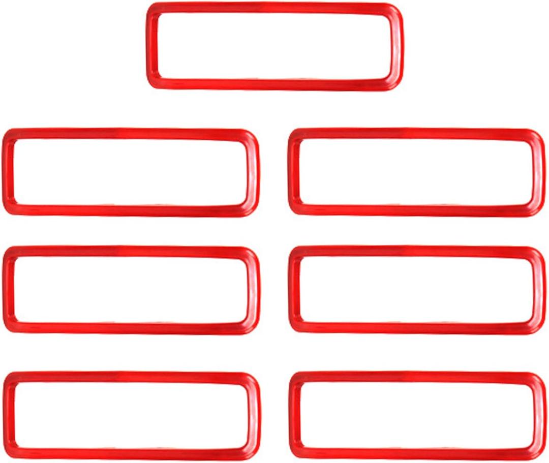 UOIENRT Hood Vents Cover Trim Red Replacement for Jeep Wrangler JL JLU Gladiator JT 2018-2024 Hood Vent Covers Cowl Panel Vent Cover Trim Exterior Accessories (7 Pcs)