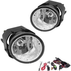 Driving Fog Lights Lamps Replacement for Nissan Sentra 2000-2003, Nissan Frontier 2001-2004, Nissan Xterra 2002-2004, Maxima 00-01 with H3 12V 55W Halogen Bulbs & Switch and Wiring Kit (Clear Lens)