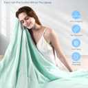 Cooling Comforter, Soft & Breathable Lightweight Blanket for Hot Sleepers, All-Season Cooling Blanket 90"x90" Queen Size, Green