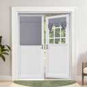 OutdoorLines Blackout French Door Curtains, Privacy Thermal Insulated Tie up Glass Shades, Easy to Install Tricia Window Drapes, Front Door Curtain, W26 x L40 inch, Grey, 1 Panel